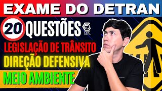 PROVA DO DETRAN 2024  LEGISLAÇÃO DIREÇÃO DEFENSIVA MEIO AMBIENTE E PS 2024 simuladodetran2024 [upl. by Zorine973]