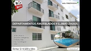 DEPARTAMENTO EN RENTA EN CANCUN AMUEBLADO [upl. by Bettye389]