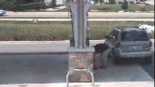 Car rolls away from gas station [upl. by Anitsim]