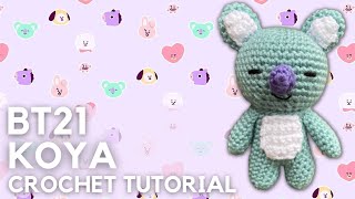 BT21 BTS KOYA CROCHET TUTORIAL  FREE AMIGURUMI PATTERN [upl. by Eened]