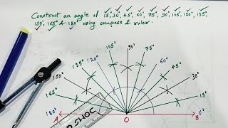 Construction of angles lConstruct an angle of 45 degree lclass 7 construction l class 8 construction [upl. by Deedahs]