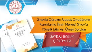 2019 LGS Kasım Ayı Örnek Sorular ve Çözümleri Matematik [upl. by Yroggerg]