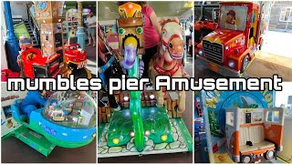 mumbles pier Amusement arcade walkthrough  kiddie rides and a walk on the pier [upl. by Retha]