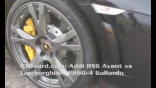 LP5604 Gallardo vs Audi RS6 Avant 580 HP 50300 kmh  GTBoardcom [upl. by Rodrigo]