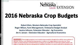 Using Excel Worksheets for Nebraska Crop Production Budgets [upl. by Tocci373]