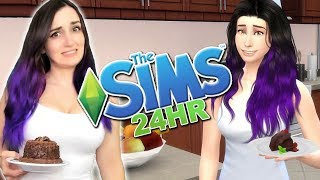 24 HOUR Living As My Sim Challenge [upl. by Savior]