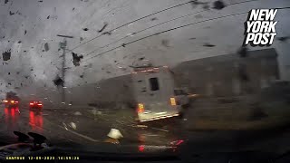 Shocking video shows the moment a car gets totaled by deadly Tennessee tornado [upl. by Behnken600]