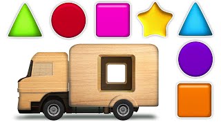 Learning Shapes Colors amp Numbers with Wooden Truck Toys  Ep1  Best Learning Videos for Toddlers [upl. by Lynnworth]