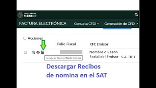 COMO DESCARGAR RECIBOS DE NOMINA  Bajar recibo de nomina de cualquier empresa usando la web del SAT [upl. by Vida]