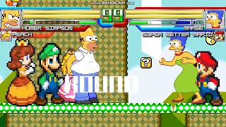 Mugen 576 Homer Simpson Peach Daisy vs Marge Better Mario Better Luigi [upl. by Adnuhsat]