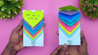 Happy Fathers Day Special Card  How To Make Waterfall Gift Card For Fathers Day  Greetings Card [upl. by Sollie]