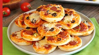 Super Easy PIZZA BITES 🍕  The Best Mini Pizza Recipe With Homemade Pizza Dough [upl. by Tudor982]