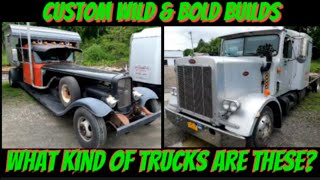 Some custom built trucks but what are they Autocar Peterbilt International Ford Chevy [upl. by Annet340]