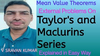 TAYLORS amp MACLAURINS SERIES PROBLEMS IN TELUGU [upl. by Ahsekan]