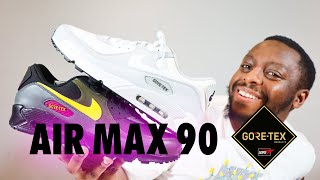 Nike Air Max 90 GoreTex Waterproof On Foot Sneaker Review QuickSchopes 426 Schopes DJ9779 001 003 [upl. by Smoot]