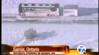 Hundreds trapped outside Sarnia in snow [upl. by Abbottson]