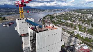 Pattullo Bridge Tower Cranes  April 29 2024 [upl. by Alul841]