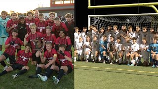 Grand Haven Allendale boys soccer teams win district titles and advance to regionals [upl. by Fe598]