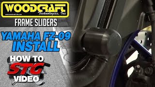 How to Install Woodcraft Frame Sliders on Yamaha FZ09 by Sportbiketrackgearcom [upl. by Bear]