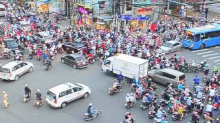 Rush Hour Traffic with motorcycle in Ho Chi Minh city  Vietnam [upl. by Deth556]