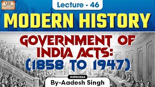 Government of India Acts 1858 to 1947  Indian Modern History  Indian Freedom Struggle  UPSC [upl. by Loree869]