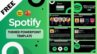 FREE‼ Spotify Themed PowerPoint Template  Animated PowerPoint Template  Academic Presentation [upl. by Perzan882]