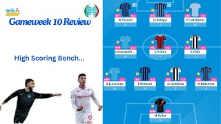 Serie A Fantasy  Gameweek 10 Review Points Left On Bench [upl. by Trub]