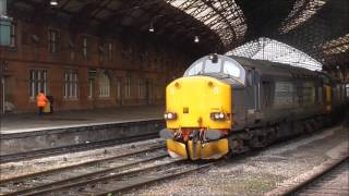 DRS 37602 amp 37612 with Bridgwater to Crewe nuclear flask train [upl. by Nosac]