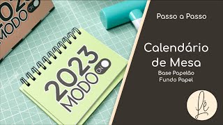 Calendário de Mesa  Base Papelão Cinza e Papel [upl. by Ynnoj]