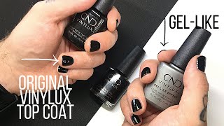 CND Vinylux Top Coats Original vs GelLike Effect DRY TIME LOOK WEAR TEST [upl. by Aicats]