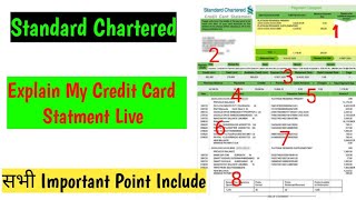 Standard Chartered Bank credit card My statement explain live  sc credit card statement कैसे समझे [upl. by Arretal]