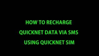 STC RECHARGE QUICKNET DATA VIA TEXT MESSAGE USING DATA SIM [upl. by Desdamonna]