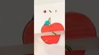 🍎🐛  cute creative drawing ideas shorts drawing art [upl. by Sac675]