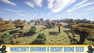 ✔ Minecraft Beautiful Savanna amp Desert Biome Seed [upl. by Ule583]