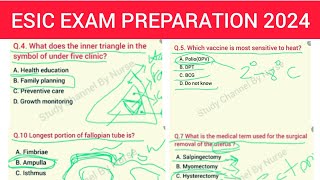 ESIC question paper for staff nursePractice Paper for ESICESIC exam preparation 2024 [upl. by Steiner]