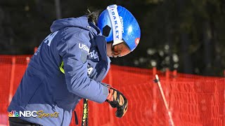 Mikaela Shiffrin crashes out in scarylooking Cortina downhill fall  NBC Sports [upl. by Divad]