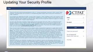 Ctpat Security Profile Part 3 Submit Profile [upl. by Onia]