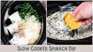 Slow Cooker Spinach Dip A must try 🍃🧀 [upl. by Warthman]