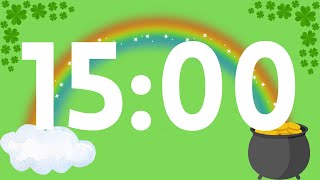 Saint Patricks Day 15 Minute Timer  Classroom Timer  Rainbow Timer  Shamrock Countdown [upl. by Lewis688]