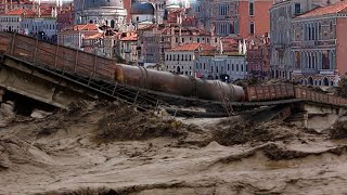 Disaster in Europe Flood devastated residential areas in Sicily Italy [upl. by Llebiram]