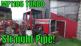 Massey 1105 w 5quot Straight Pipe Blowing Silage 2019 [upl. by Justine672]