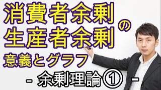 余剰理論① 消費者余剰と生産者余剰 ミクロ４章１節 [upl. by Docilla]