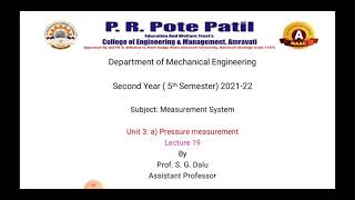 Unit 3 Lecture 19 Ionisation gauge Knudsen gaugeBridgman gauge [upl. by Airdnazxela]