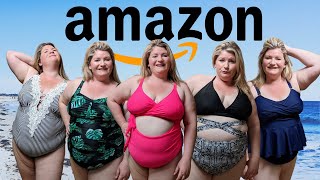 The Best amp Most Flattering Swimsuits for Big Tummies  Amazon Best Sellers Plus Size Swimwear Haul [upl. by Assenaj]