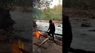 chilliwack explorecaanada campcanada campingadventures campfireambience campfire bytheriver [upl. by Omolhs930]