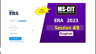 ERA Session 49 2023  MSCIT ERA Session 49  ERA Session 49 in English [upl. by Avik730]