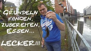 Grundeln angeln in Hamburg Teil 2 Fangen und zubereiten LECKER [upl. by Nnylidnarb]