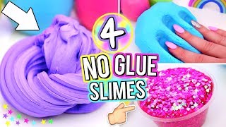 4 Easy DIY Slimes WITHOUT GLUE How To Make The BEST SLIME WITH NO GLUE [upl. by Berke]