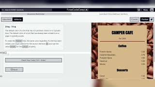 Free Code Camp  CSS  Coffee ☕ Menu  Step  79 [upl. by Erb]