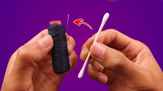 Few Know Easy Trick to Thread a Needle with a Cotton Bud [upl. by Erine]